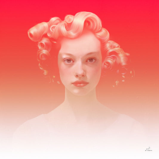 modern wall art with soft portrait warm gradient minimal composition and light tones